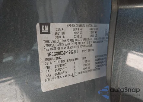 2015 Chevrolet Colorado Lt from USA, damaged, VIN 1GCGSBE37F1202800